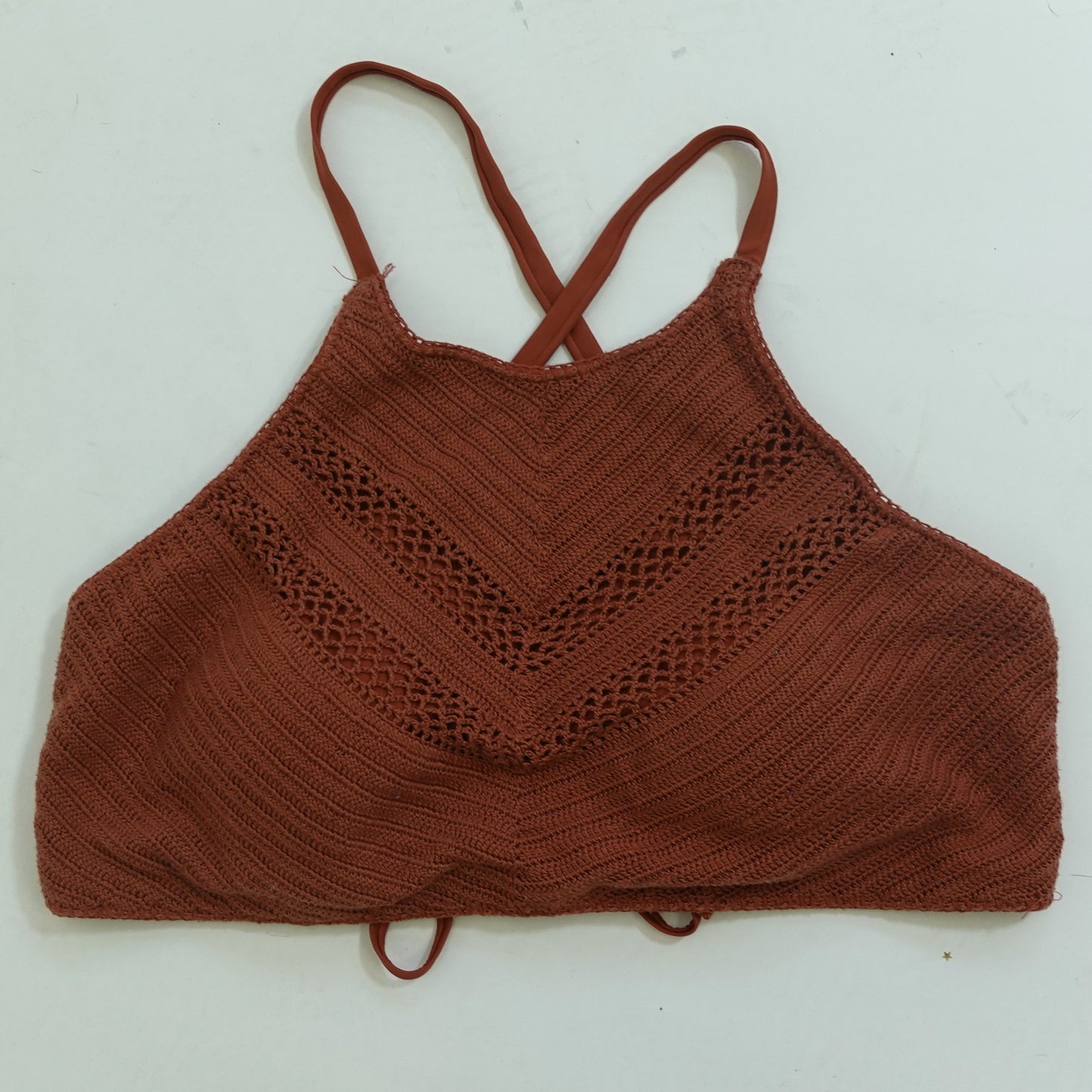 Rust Colored Knit Swim Top
